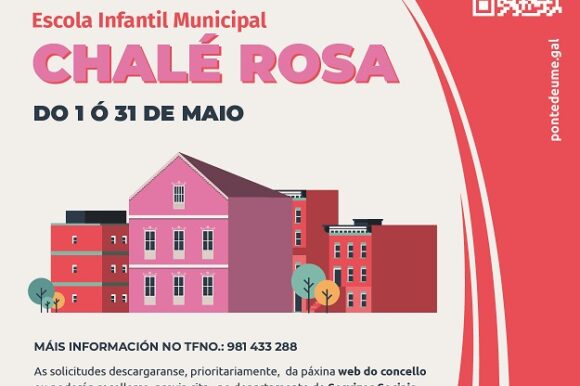 Apertura prazo novas solicitudes Escola Infantil Municipal Chalé Rosa curso 2022/2023