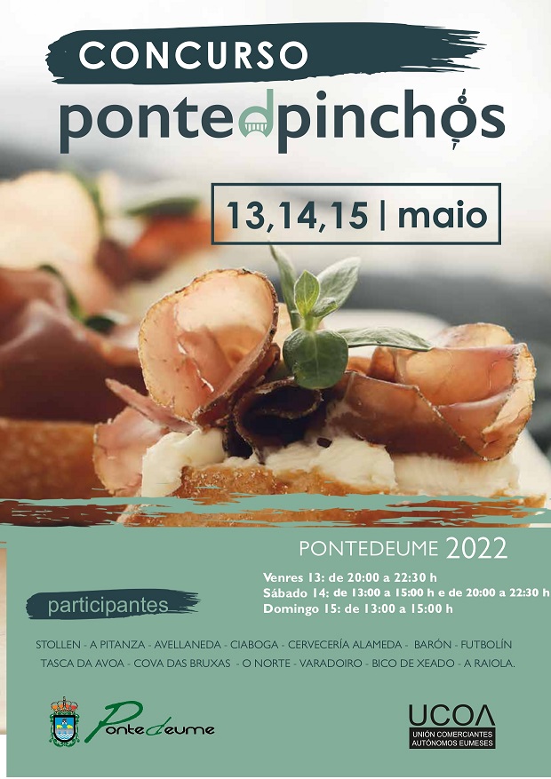 Pontedeume acoge los días 13, 14 y 15 de mayo el concurso «PONTED’PINCHOS 2022»