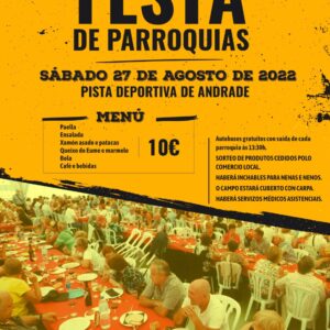 El Ayuntamiento de Pontedeume celebra de nuevo este ano la fiesta de las parroquias el día 27 de agosto en la pista deportiva de Andrade.