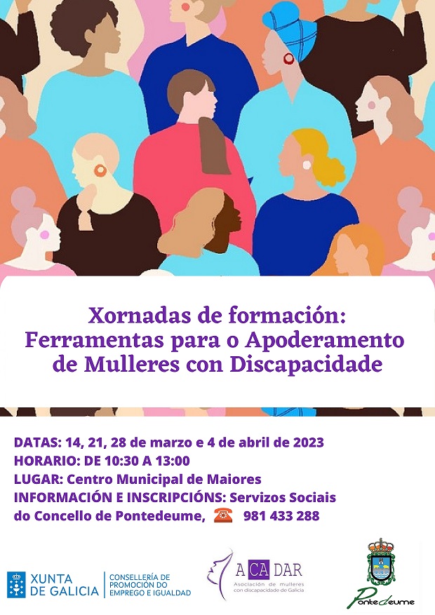 cartaz Xornadas formativas Pontedeume_mulleres_discapacidade_2023_web