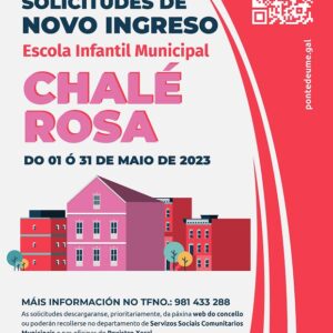 Prazo de presentación solicitudes para a Escola Infantil Municipal Chalé Rosa