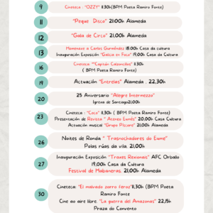 Programación Cultural Mes de Julio