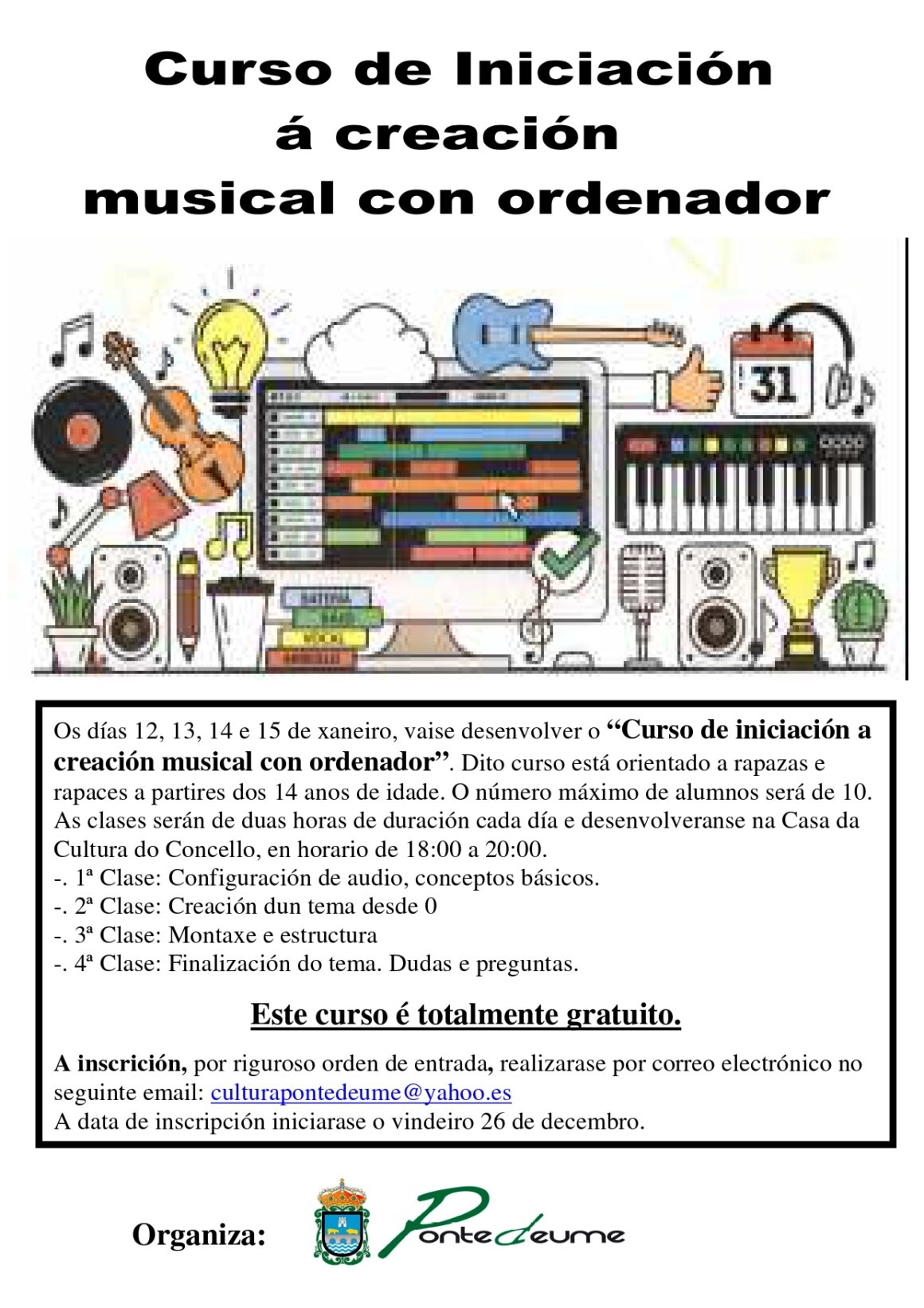Curso iniciación a la creación musical con ordenador