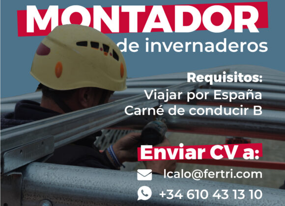 Oferta de emprego: Montador/a de invernadoiros