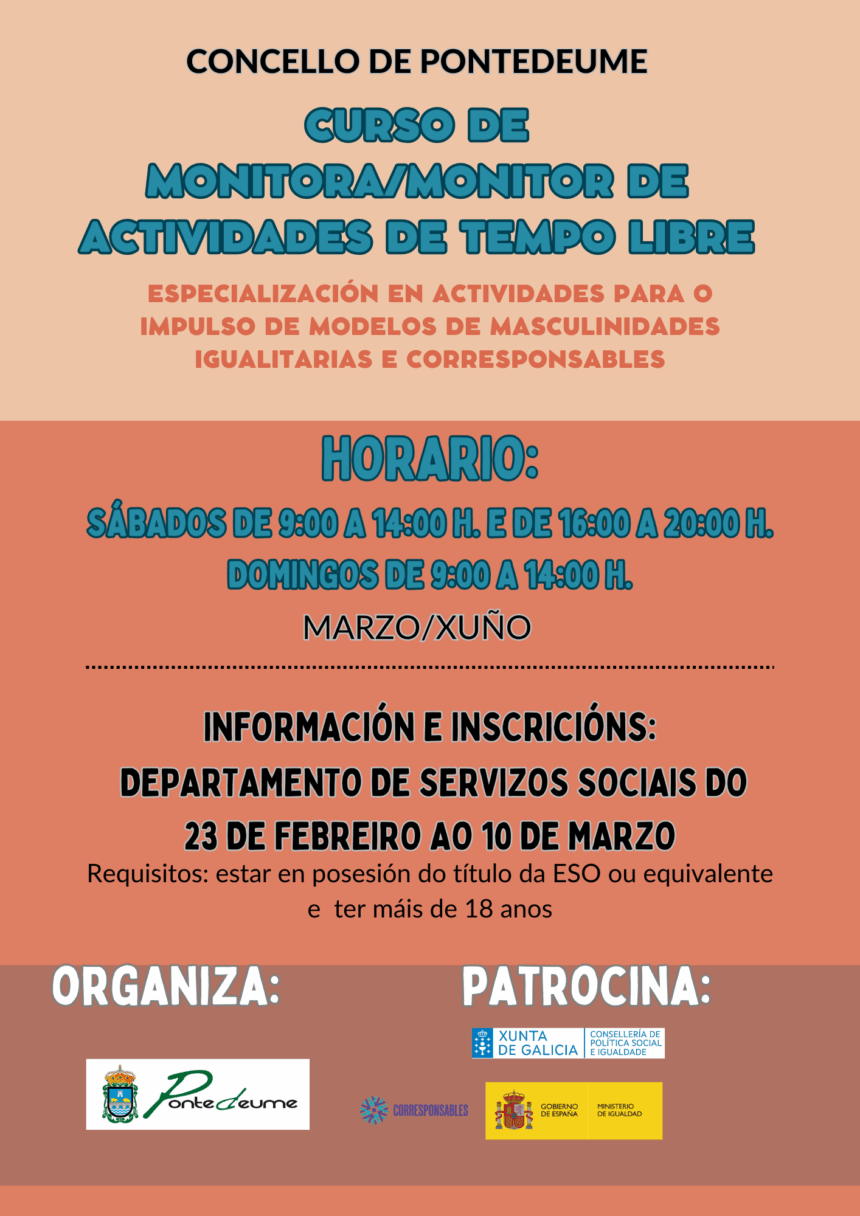 Curso monitora/monitor de actividades de tempo libre