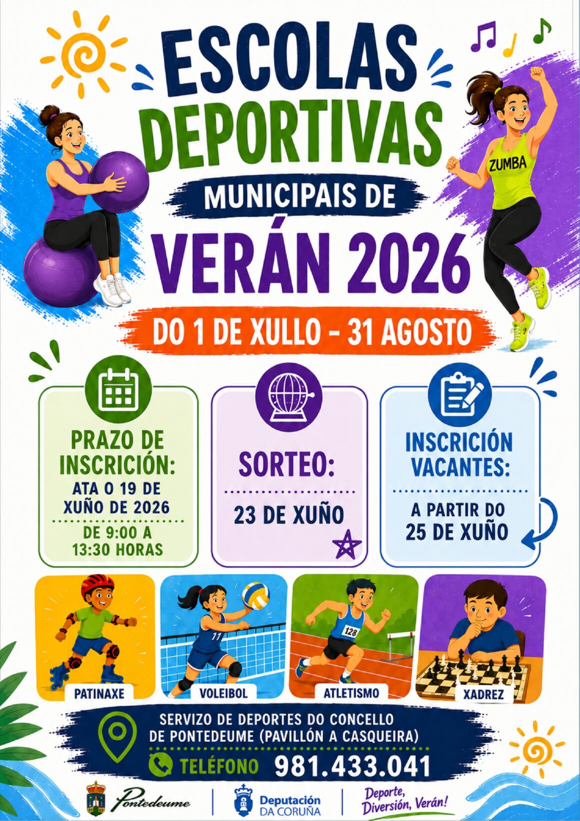 EDM verano publi_page-0001 Escolas Deportivas Municipais de verán 2026