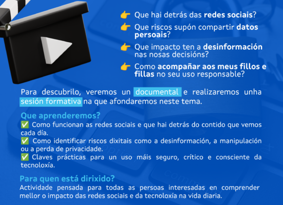 Taller presencial: Pantallas abertas, ciberseguridade sen filtro