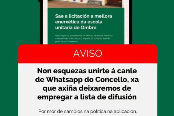 Canle de WhatsApp do Concello de Pontedeume