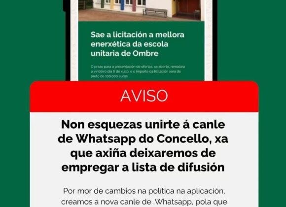 Canle de WhatsApp do Concello de Pontedeume