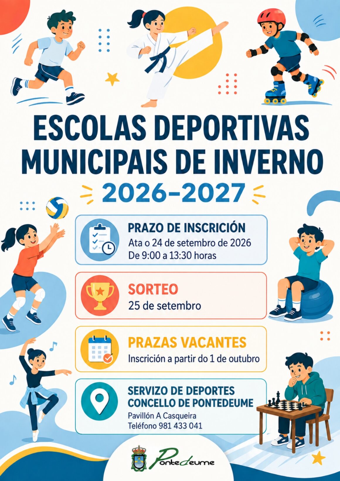 CARTEL EDM Escolas Deportivas Municipais de inverno 2026-27